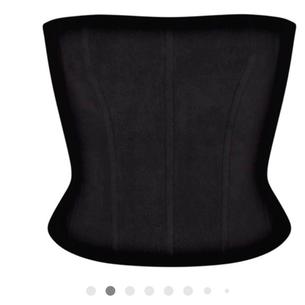 SKIMS Black Strapless Fleece Corset Top